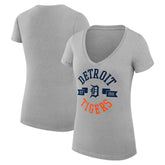 Detroit Tigers G-III 4Her by Carl Banks Women's Super-Slim Fit Lightweight City Graphic V-Neck T-Shirt On Sale