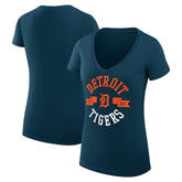 Detroit Tigers G-III 4Her by Carl Banks Women's Super-Slim Fit Lightweight City Graphic V-Neck T-Shirt Sale