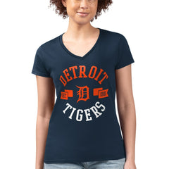 Detroit Tigers G-III 4Her by Carl Banks Women's Super-Slim Fit Lightweight City Graphic V-Neck T-Shirt Sale