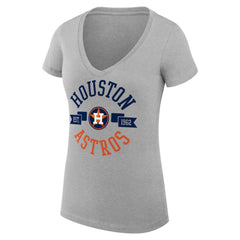 Houston Astros G-III 4Her by Carl Banks Women's Super-Slim Fit Lightweight City Graphic V-Neck T-Shirt Lifestyle