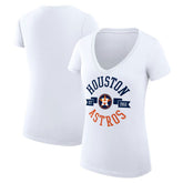 Houston Astros G-III 4Her by Carl Banks Women's Super-Slim Fit Lightweight City Graphic V-Neck T-Shirt On Sale