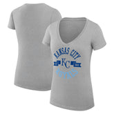 Kansas City Royals G-III 4Her by Carl Banks Women's Super-Slim Fit Lightweight City Graphic V-Neck T-Shirt On Sale