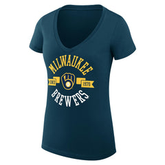 Milwaukee Brewers G-III 4Her by Carl Banks Women's Super-Slim Fit Lightweight City Graphic V-Neck T-Shirt Online
