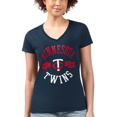 Minnesota Twins G-III 4Her by Carl Banks Women's Super-Slim Fit Lightweight City Graphic V-Neck T-Shirt Sale