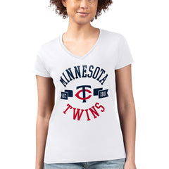 Minnesota Twins G-III 4Her by Carl Banks Women's Super-Slim Fit Lightweight City Graphic V-Neck T-Shirt discount