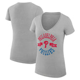 Philadelphia Phillies G-III 4Her by Carl Banks Women's Super-Slim Fit Lightweight City Graphic V-Neck T-Shirt Lifestyle