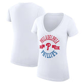 Philadelphia Phillies G-III 4Her by Carl Banks Women's Super-Slim Fit Lightweight City Graphic V-Neck T-Shirt Online