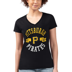 Pittsburgh Pirates G-III 4Her by Carl Banks Women's Super-Slim Fit Lightweight City Graphic V-Neck T-Shirt Sale