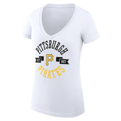 Pittsburgh Pirates G-III 4Her by Carl Banks Women's Super-Slim Fit Lightweight City Graphic V-Neck T-Shirt Lifestyle