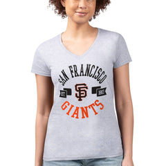 San Francisco Giants G-III 4Her by Carl Banks Women's Super-Slim Fit Lightweight City Graphic V-Neck T-Shirt On Sale