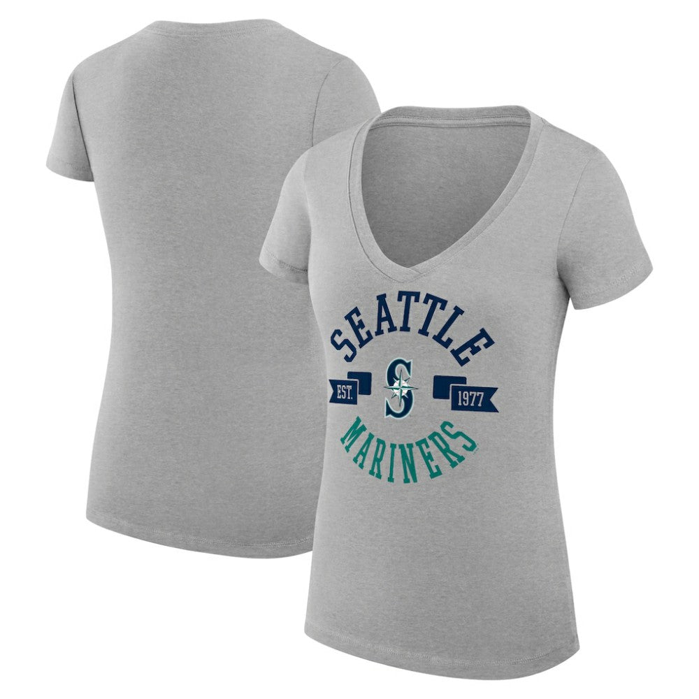 Seattle Mariners G-III 4Her by Carl Banks Women's Super-Slim Fit Lightweight City Graphic V-Neck T-Shirt Near Me