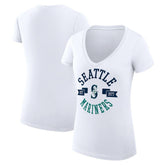Seattle Mariners G-III 4Her by Carl Banks Women's Super-Slim Fit Lightweight City Graphic V-Neck T-Shirt for sale