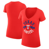 Texas Rangers G-III 4Her by Carl Banks Women's Super-Slim Fit Lightweight City Graphic V-Neck T-Shirt Online