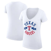 Texas Rangers G-III 4Her by Carl Banks Women's Super-Slim Fit Lightweight City Graphic V-Neck T-Shirt Sale
