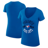 Toronto Blue Jays G-III 4Her by Carl Banks Women's Super-Slim Fit Lightweight City Graphic V-Neck T-Shirt Lifestyle