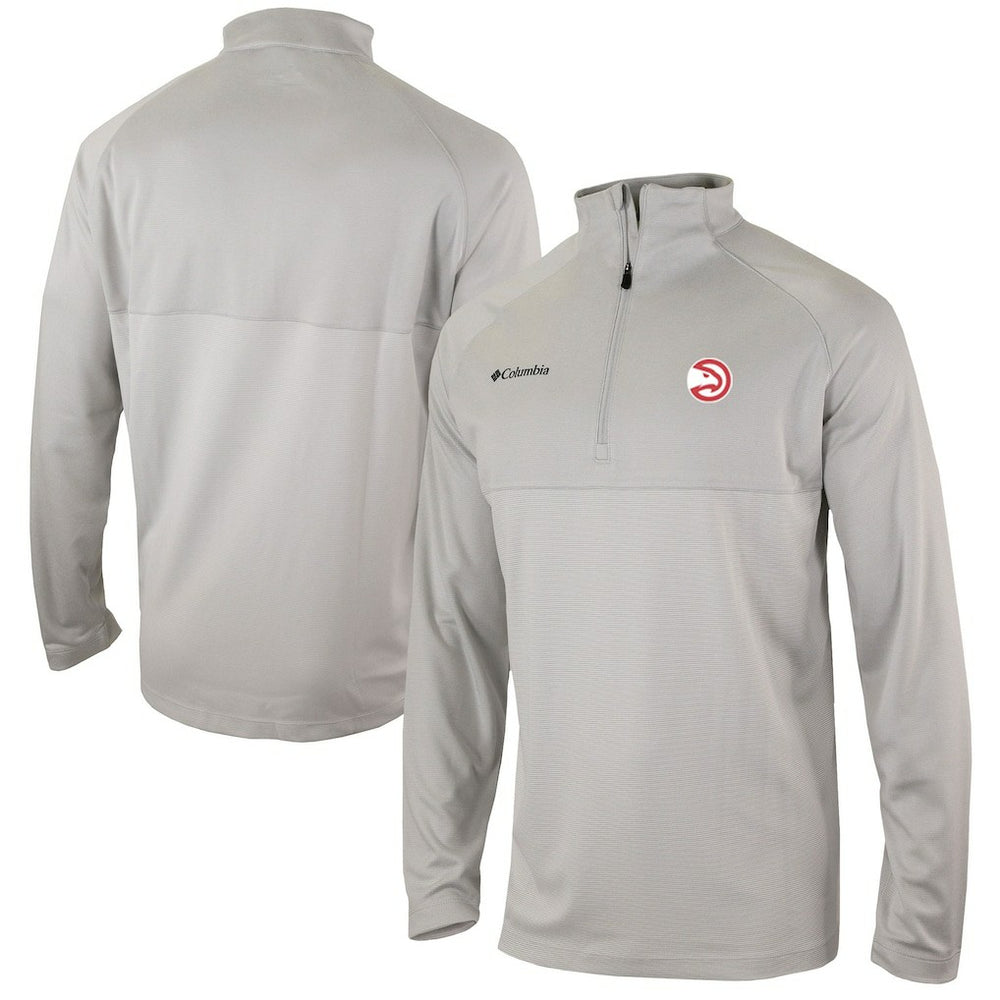 Columbia - Atlanta Hawks Omni-Wick Rockin' It Quarter-Zip Pullover Top - Heather Gray