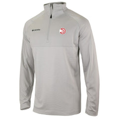 Columbia - Atlanta Hawks Omni-Wick Rockin' It Quarter-Zip Pullover Top - Heather Gray