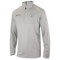 Columbia - Brooklyn Nets Omni-Wick Rockin' It Quarter-Zip Pullover Top - Heather Gray