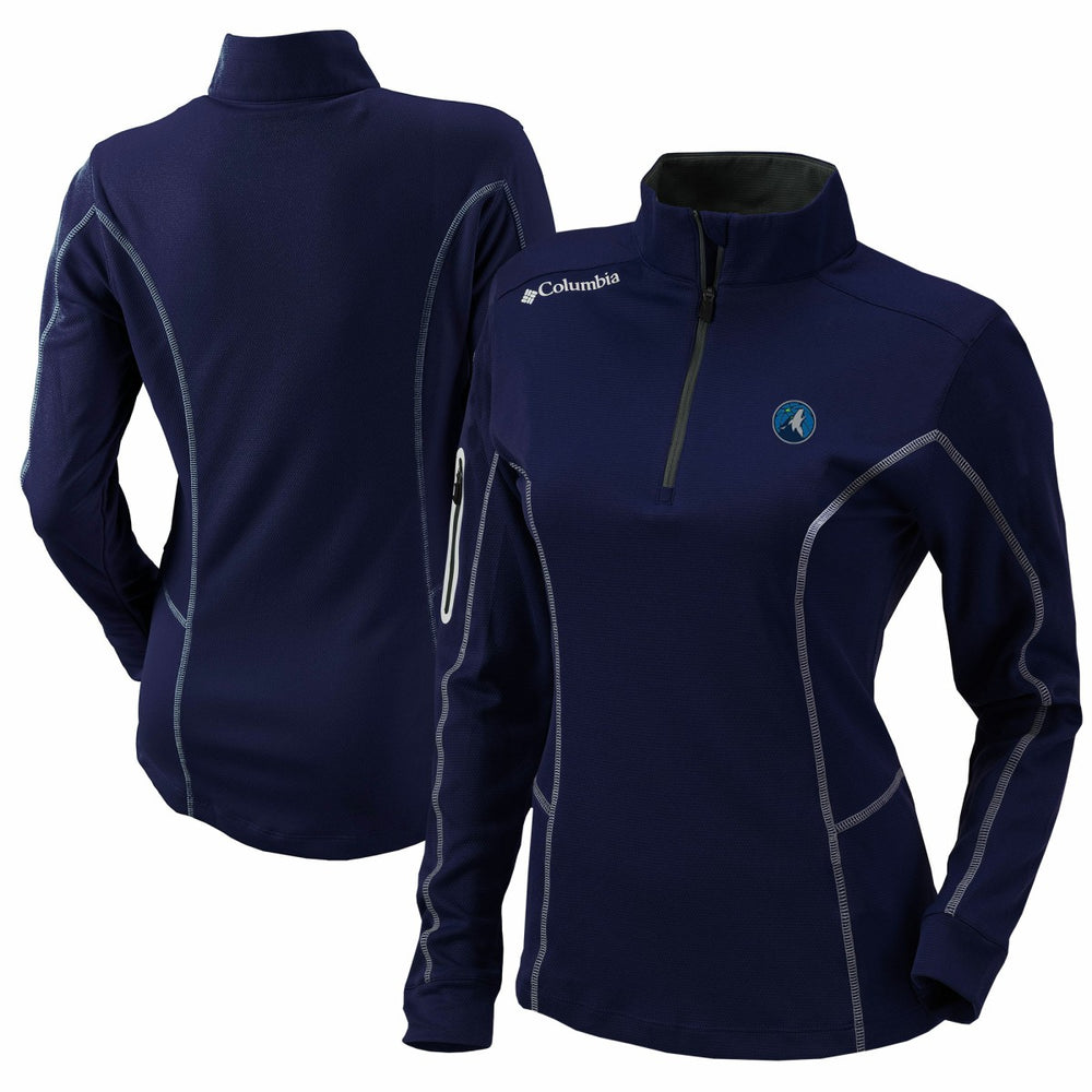 Columbia - Minnesota Timberwolves Women's Omni-Wick Shotgun Quarter-Zip Pullover Top - Navy
