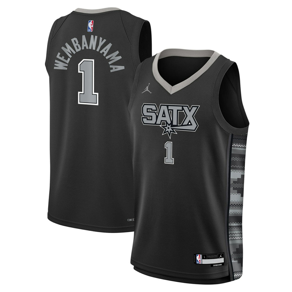NBA - Victor Wembanyama San Antonio Spurs Jordan Brand Youth Swingman Jersey - Statement Edition - Black