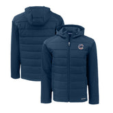 Chicago Cubs Cutter & Buck Stars & Stripes Big & Tall Evoke Hybrid Eco Softshell Recycled Full-Zip Hoodie Jacket Lifestyle