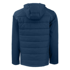 Chicago Cubs Cutter & Buck Stars & Stripes Big & Tall Evoke Hybrid Eco Softshell Recycled Full-Zip Hoodie Jacket Lifestyle