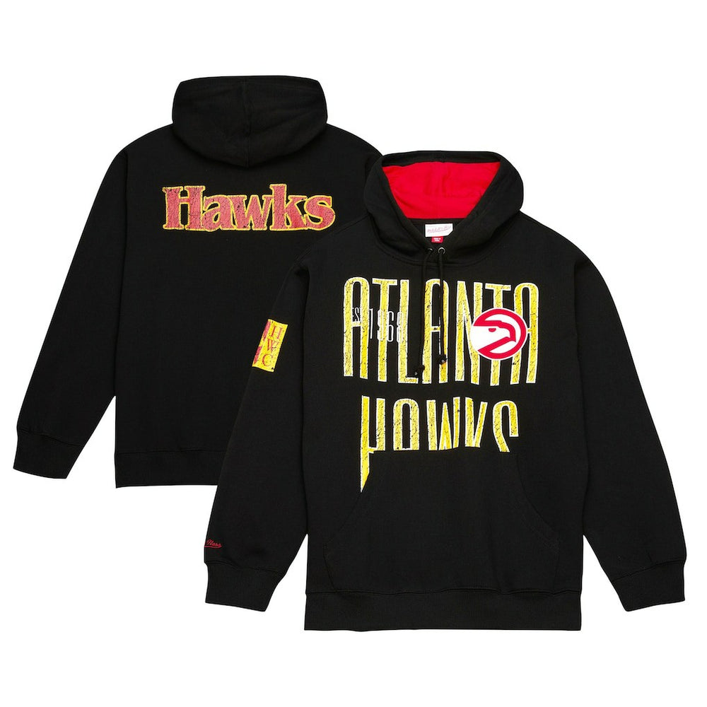 Mitchell & Ness - Atlanta Hawks Hardwood Classics OG 2.0 Pullover Hoodie - Black