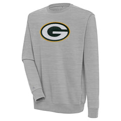 Green Bay Packers Antigua Victory Crewneck Pullover Sweatshirt Heather Gray - NFL
