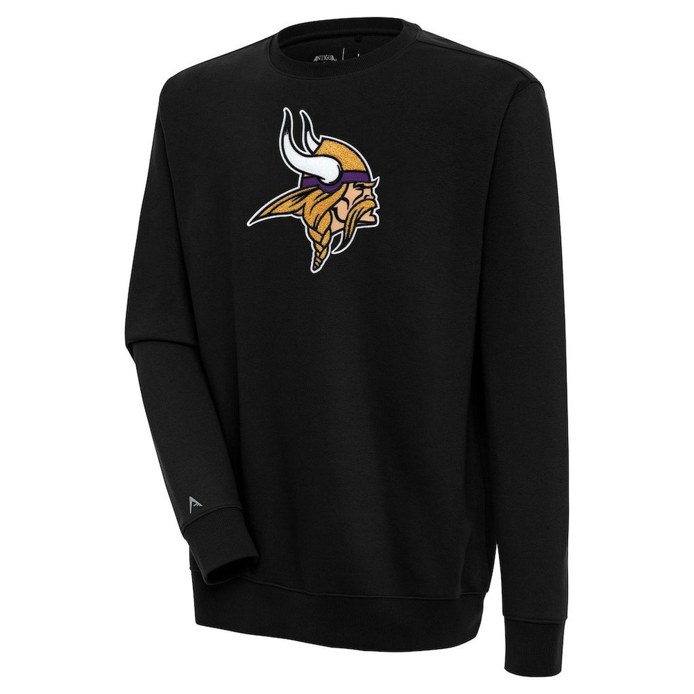 Minnesota Vikings Antigua Victory Crewneck Pullover Sweatshirt Black - NFL