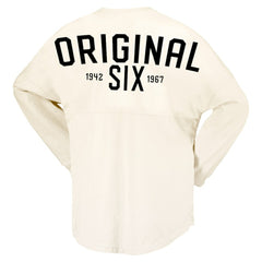 Montreal Canadiens - Fanatics Women's Original Six Lace-Up Spirit Jersey Long Sleeve T-Shirt Cream