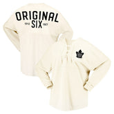 Toronto Maple Leafs - Fanatics Women's Original Six Lace-Up Spirit Jersey Long Sleeve T-Shirt Cream