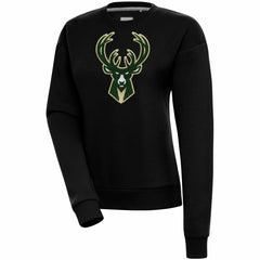 NBA - Milwaukee Bucks Antigua Women's Victory Crewneck Pullover Sweatshirt - Black