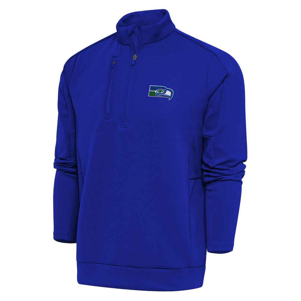 Seattle Seahawks Adult Throwback Logo Generation Quarter-Zip Pullover Top Royal - NFL