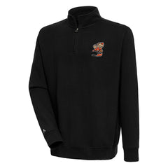 Cleveland Browns Adult Throwback Logo Victory Quarter-Zip Pullover Top Black - NFL