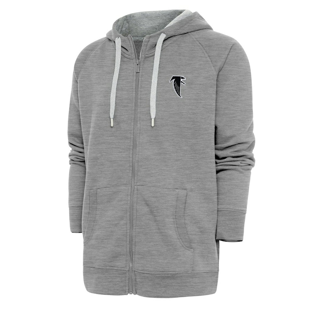 Atlanta Falcons Adult Throwback Logo Victory Full-Zip Hoodie Heather Gray - NFL