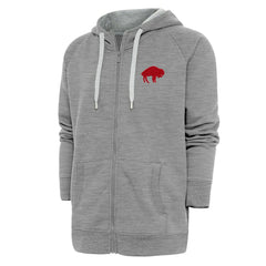 Buffalo Bills Adult Throwback Logo Victory Full-Zip Hoodie Heather Gray - NFL