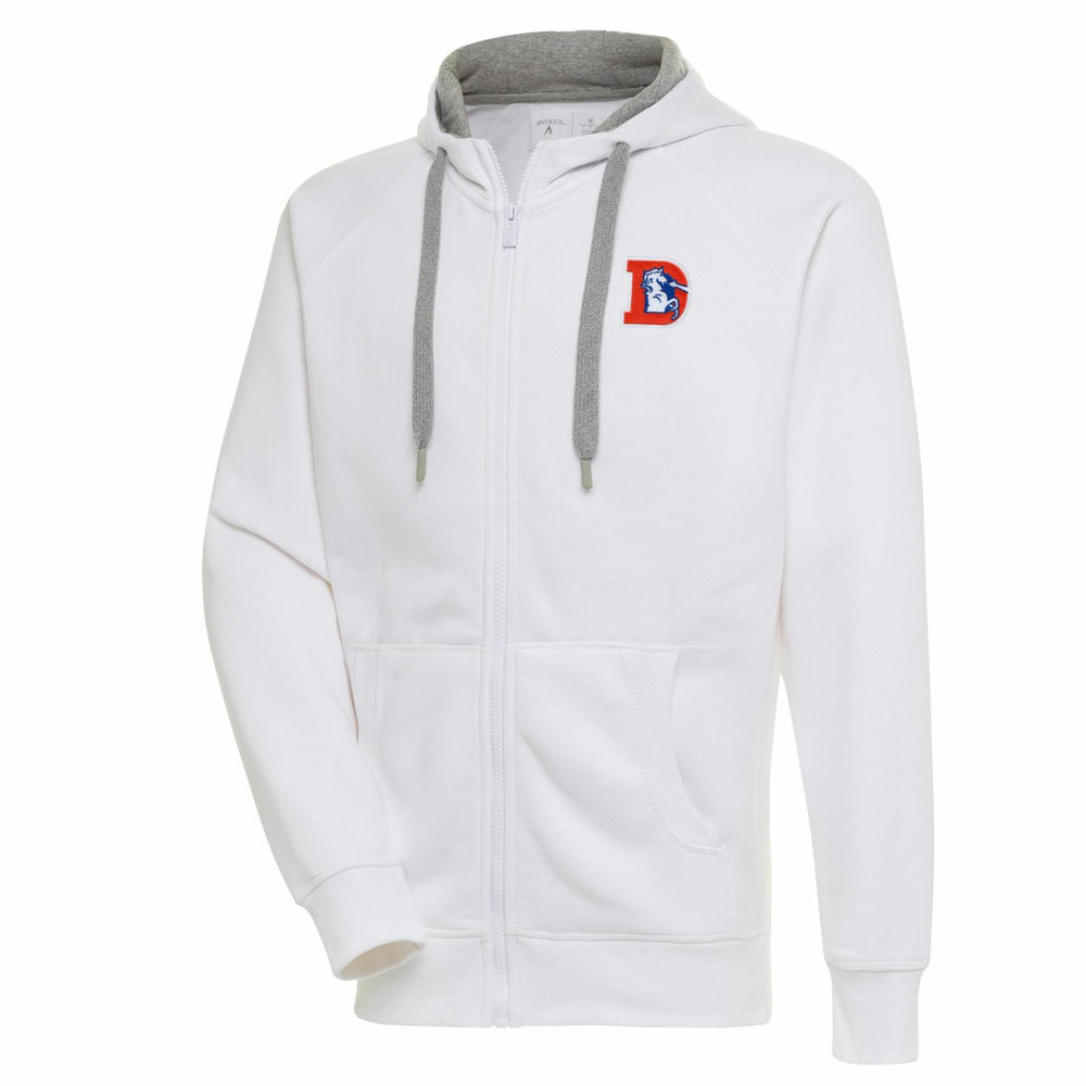 Denver Broncos Adult Throwback Logo Victory Full-Zip Hoodie White - NFL