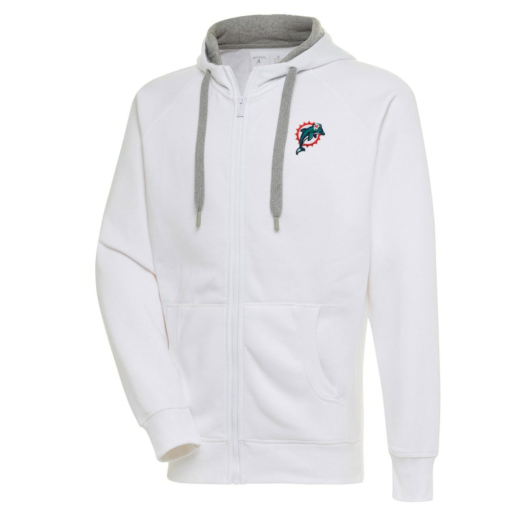 Miami Dolphins Adult Throwback Logo Victory Full-Zip Hoodie White - NFL