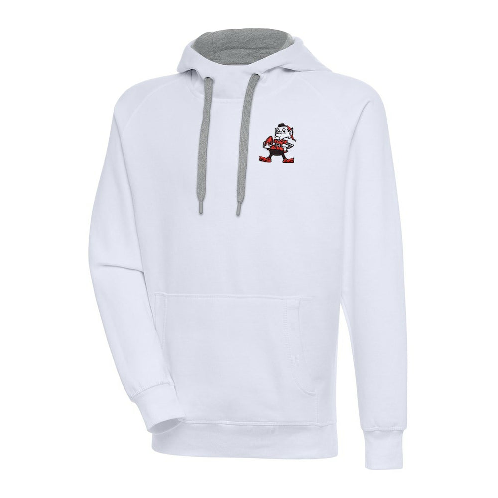 Cleveland Browns Adult Throwback Logo Victory Pullover Hoodie White - NFL