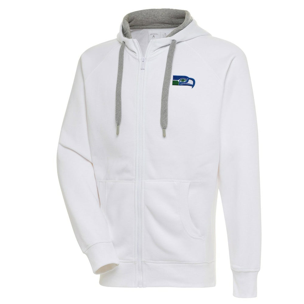 Seattle Seahawks Adult Throwback Logo Victory Full-Zip Hoodie White - NFL