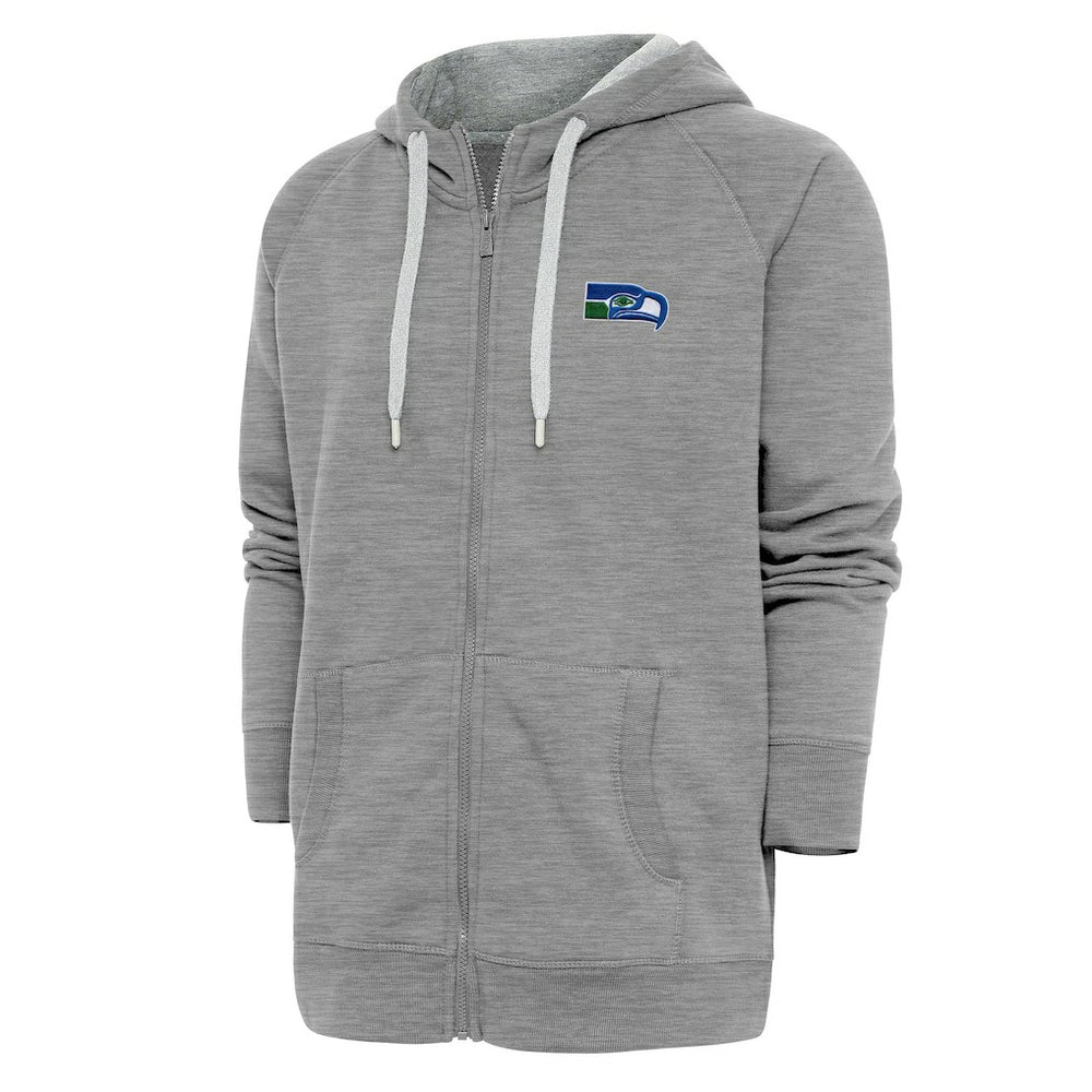 Seattle Seahawks Adult Throwback Logo Victory Full-Zip Hoodie Heather Gray - NFL