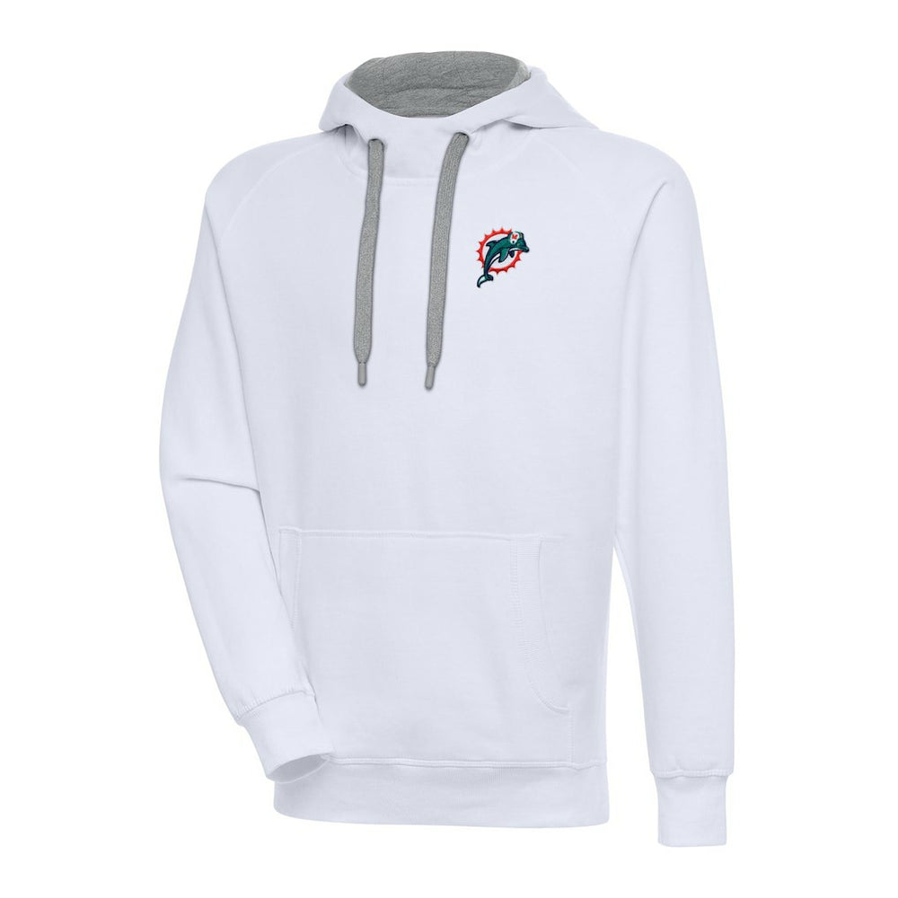 Miami Dolphins Adult Throwback Logo Victory Pullover Hoodie White - NFL