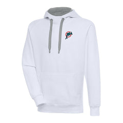 Miami Dolphins Adult Throwback Logo Victory Pullover Hoodie White - NFL