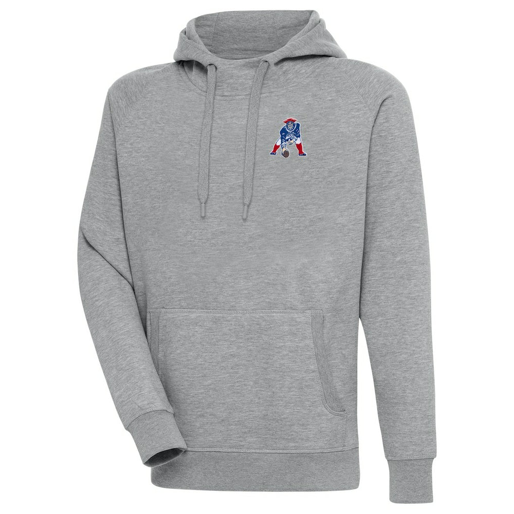 New England Patriots Adult Throwback Logo Victory Pullover Hoodie Heather Gray - NFL