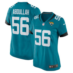 Yasir Abdullah Jacksonville Jaguars Women's Team Game Jersey Teal - Nike