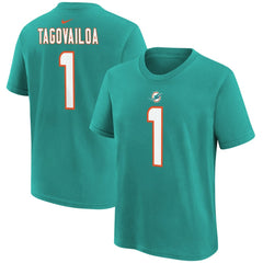 Tua Tagovailoa Miami Dolphins Youth Player Name & Number T-Shirt Aqua - Nike