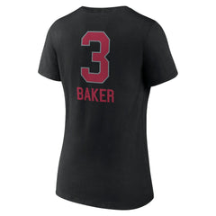 Budda Baker Arizona Cardinals Women's Team Wordmark Player Name & Number V-Neck T-Shirt Black - NFL