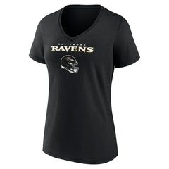 Zay Flowers Baltimore Ravens Women's Team Wordmark Player Name & Number V-Neck T-Shirt Black - NFL