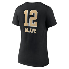 Chris Olave New Orleans Saints Women's Team Wordmark Player Name & Number V-Neck T-Shirt Black - NFL