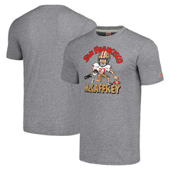 Christian McCaffrey San Francisco 49ers Homage Unisex Caricature Player Tri-Blend T-Shirt Gray - NFL